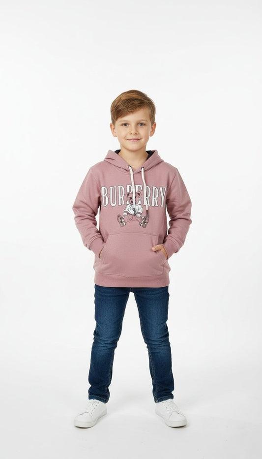 Kids Bear Graphic Hoodie with Front Pocket